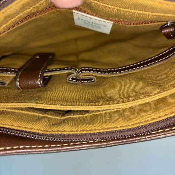 Liz Claiborne Vintage Ladies Brown Handbag 10" W x 7" H x 3" D Lots of Pockets - Picture 11 of 16